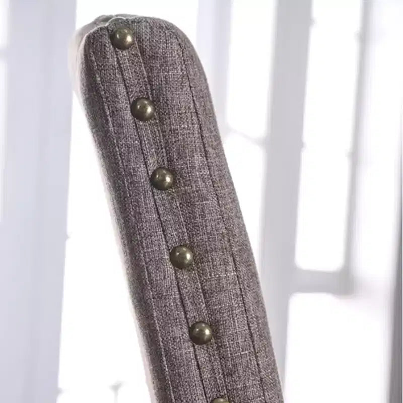 Juego de 2 sillas de comedor de madera acolchadas Silva, gris - HOMES: Inside + Out: Ribete de tachuelas, tapicería de poliéster