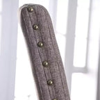 Juego de 2 sillas de comedor de madera acolchadas Silva, gris - HOMES: Inside + Out: Ribete de tachuelas, tapicería de poliéster