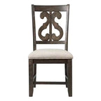 Silla Stanford de Madera Marrón con Respaldo Curvo - Picket House Furnishings: Moderno de Mediados de Siglo, Asiento Tapizado