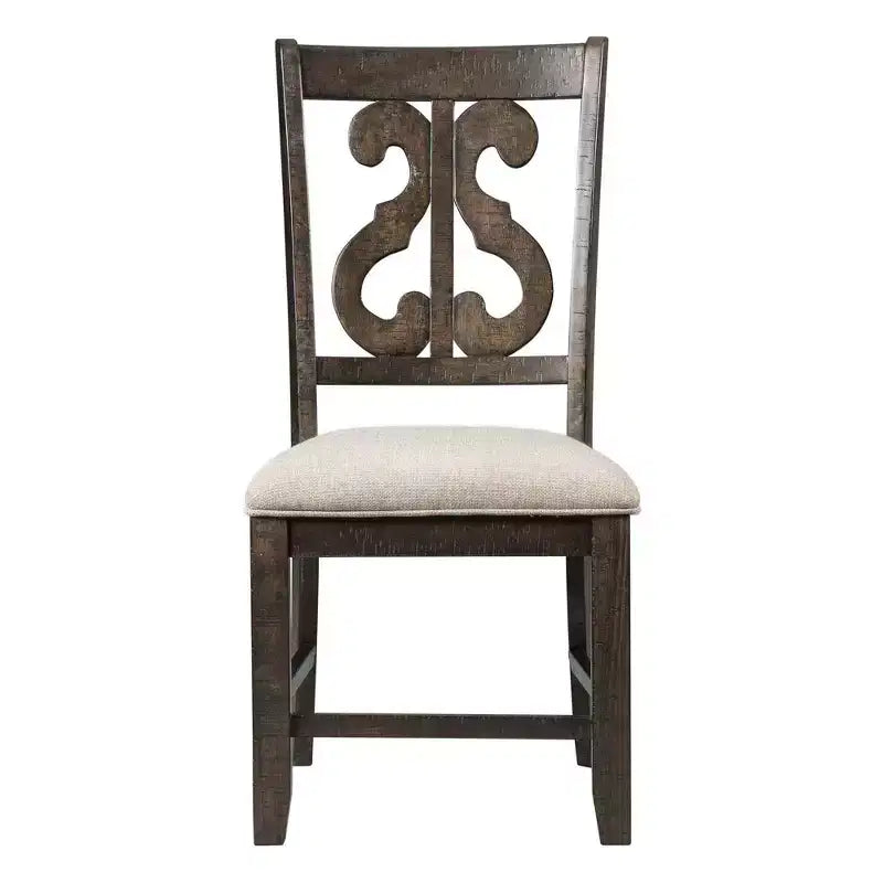 Silla Stanford de Madera Marrón con Respaldo Curvo - Picket House Furnishings: Moderno de Mediados de Siglo, Asiento Tapizado