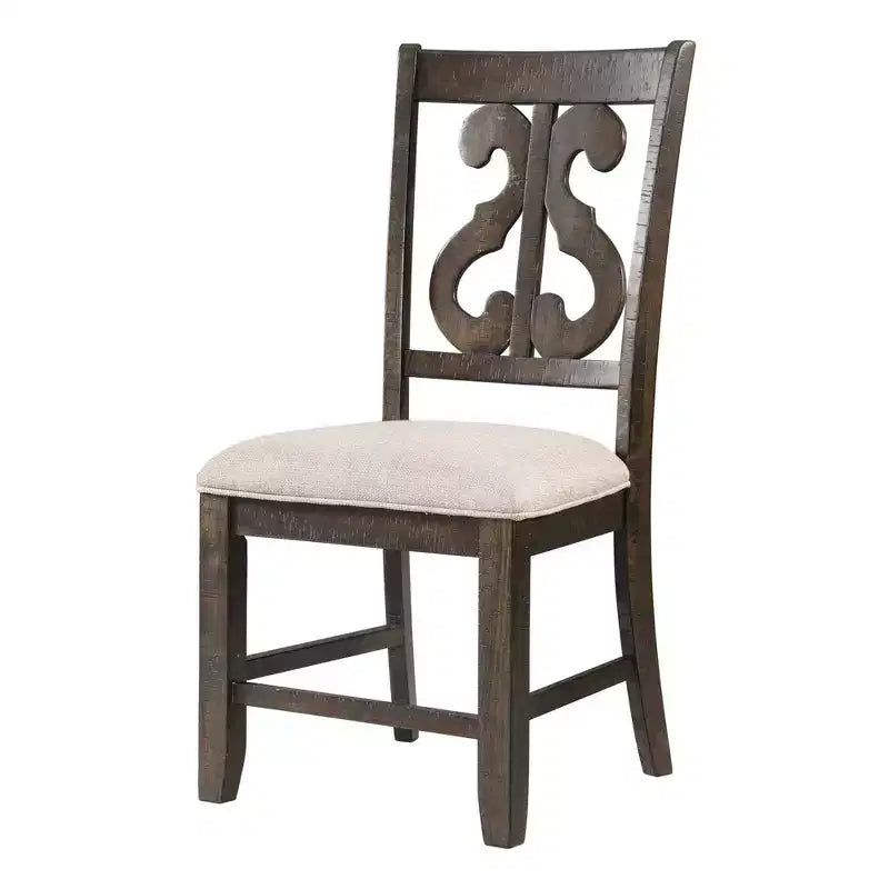 Silla Stanford de Madera Marrón con Respaldo Curvo - Picket House Furnishings: Moderno de Mediados de Siglo, Asiento Tapizado