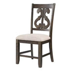 Silla Stanford de Madera Marrón con Respaldo Curvo - Picket House Furnishings: Moderno de Mediados de Siglo, Asiento Tapizado