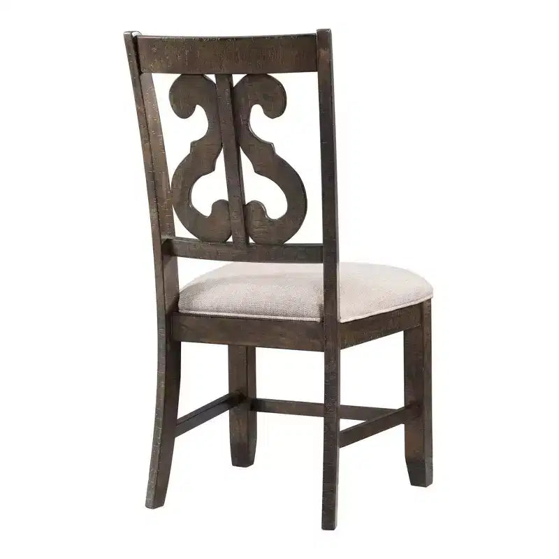 Silla Stanford de Madera Marrón con Respaldo Curvo - Picket House Furnishings: Moderno de Mediados de Siglo, Asiento Tapizado