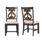 Silla Stanford de Madera Marrón con Respaldo Curvo - Picket House Furnishings: Moderno de Mediados de Siglo, Asiento Tapizado