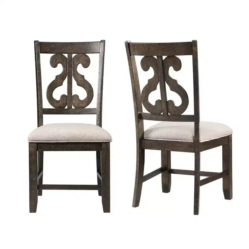 Silla Stanford de Madera Marrón con Respaldo Curvo - Picket House Furnishings: Moderno de Mediados de Siglo, Asiento Tapizado