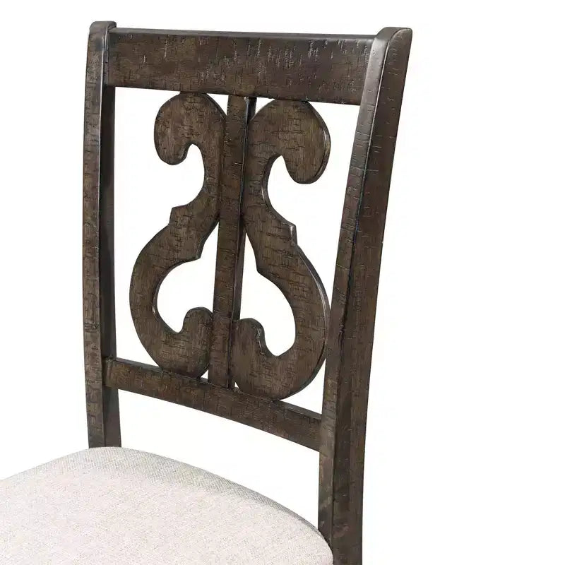Silla Stanford de Madera Marrón con Respaldo Curvo - Picket House Furnishings: Moderno de Mediados de Siglo, Asiento Tapizado