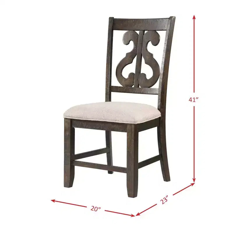 Silla Stanford de Madera Marrón con Respaldo Curvo - Picket House Furnishings: Moderno de Mediados de Siglo, Asiento Tapizado
