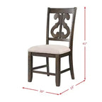 Silla Stanford de Madera Marrón con Respaldo Curvo - Picket House Furnishings: Moderno de Mediados de Siglo, Asiento Tapizado