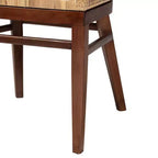 Silla de comedor bali y pari Papúa: estructura de acacia, ratán trenzado, diseño bohemio, requiere montaje