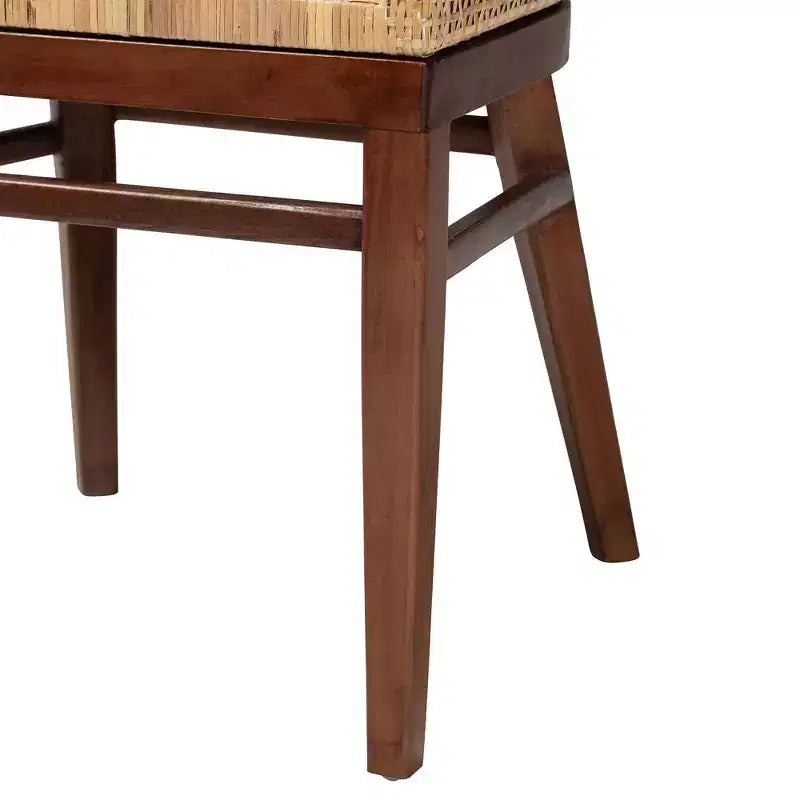 Silla de comedor bali y pari Papúa: estructura de acacia, ratán trenzado, diseño bohemio, requiere montaje