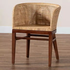 Silla de comedor bali y pari Papúa: estructura de acacia, ratán trenzado, diseño bohemio, requiere montaje
