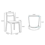 Juego de 2 sillas de comedor apilables tapizadas en piel sintética moderna negras - Manhattan Comfort