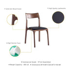 Juego de 2 sillas de comedor apilables tapizadas en piel sintética moderna negras - Manhattan Comfort