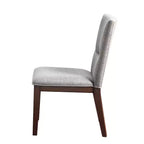 Juego de 2 sillas auxiliares Amalie de 18" Beige - Steve Silver Co.: Estilo moderno de mediados de siglo, Acabado nogal, Tapizado de poliéster