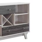 Brassex Jude Servidor de Buffet de Múltiples Niveles con Almacenamiento Roble Blanco/Gris