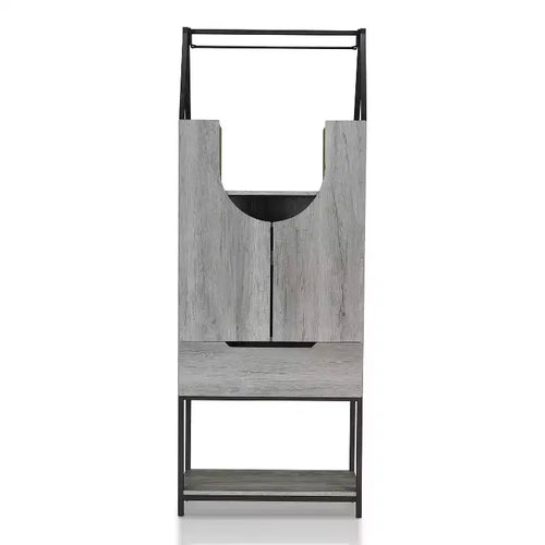24/7 Shop At Home Meluse Multi Storage Wine Cabinet Vintage Gray