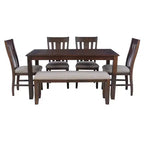 Powell 6pc Rectangle Lewis Dining Set Brown
