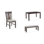 Juego de comedor rectangular Lewis de 6 piezas Powell - Marrón
