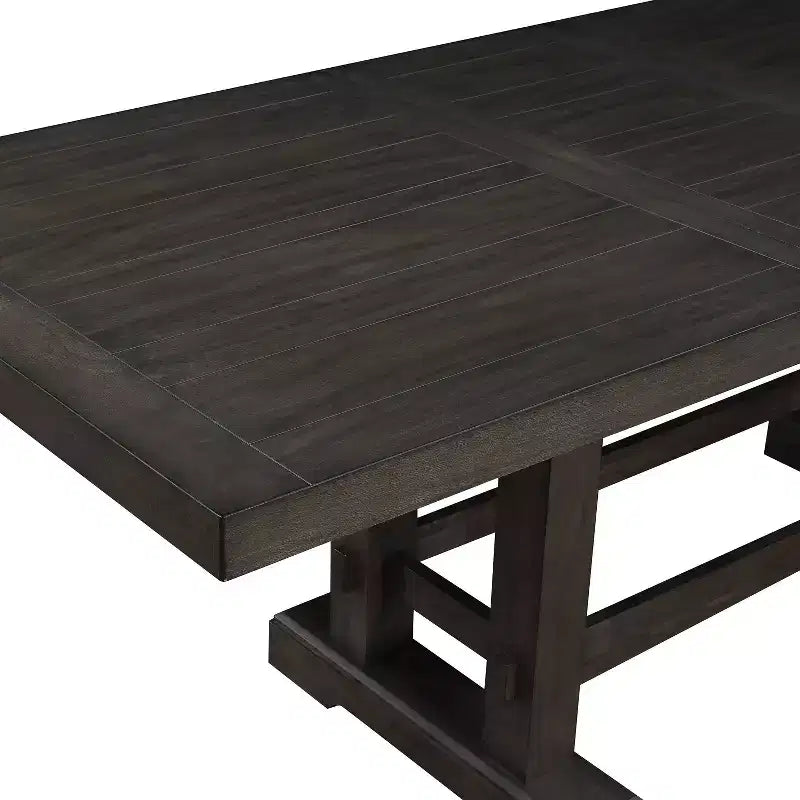 Juego de comedor de altura de mostrador Napa de 9 piezas Cedro oscuro - Steve Silver Co.: Estilo rústico, Pedestal doble, Sillas tapizadas
