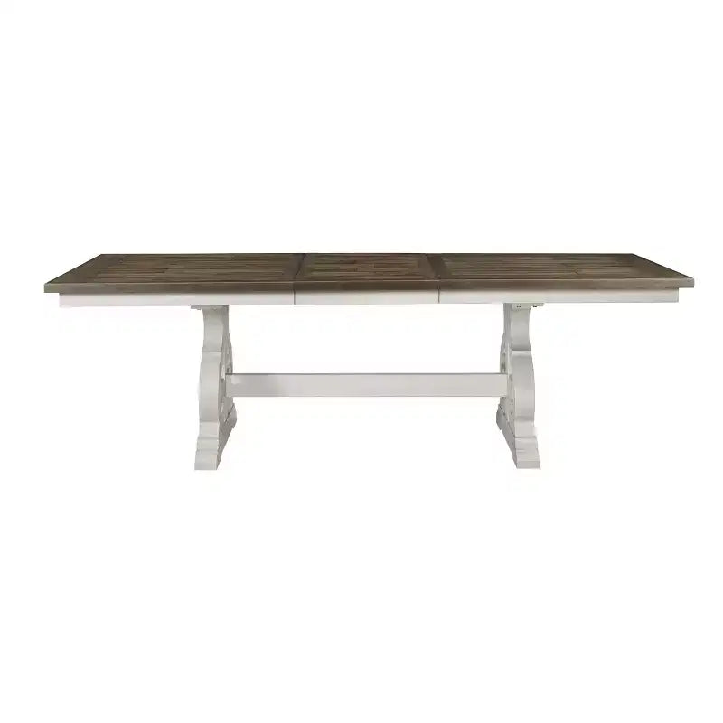 Mesa de Comedor Drake Blanca Rústica/Roble Francés - Intercon