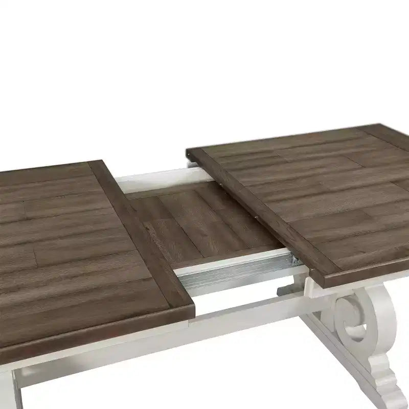 Mesa de Comedor Drake Blanca Rústica/Roble Francés - Intercon