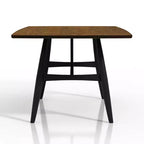 Juego de comedor moderno de mediados de siglo de 7 piezas Bernst en roble antiguo/negro/gris - miBasics: madera de caucho, sillas tapizadas, base de caballete