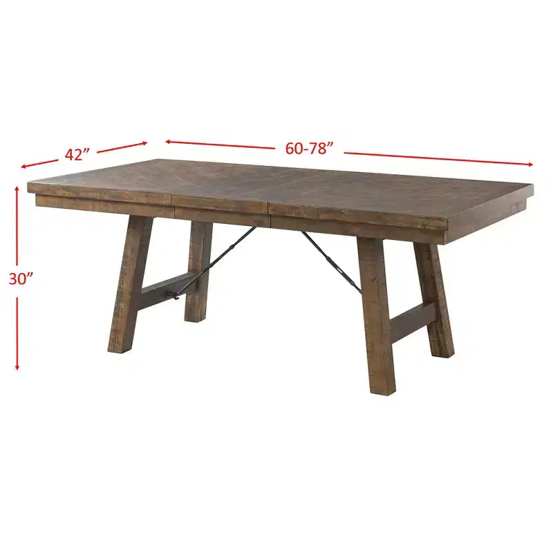 Juego de comedor extensible de 7 piezas Dex y 6 sillas laterales tapizadas en nogal/crema - Picket House Furnishings: Acabado ahumado, patas acampanadas