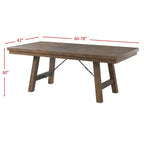 Juego de comedor extensible de 7 piezas Dex y 6 sillas laterales tapizadas en nogal/crema - Picket House Furnishings: Acabado ahumado, patas acampanadas
