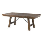 Juego de comedor extensible de 7 piezas Dex y 6 sillas laterales tapizadas en nogal/crema - Picket House Furnishings: Acabado ahumado, patas acampanadas
