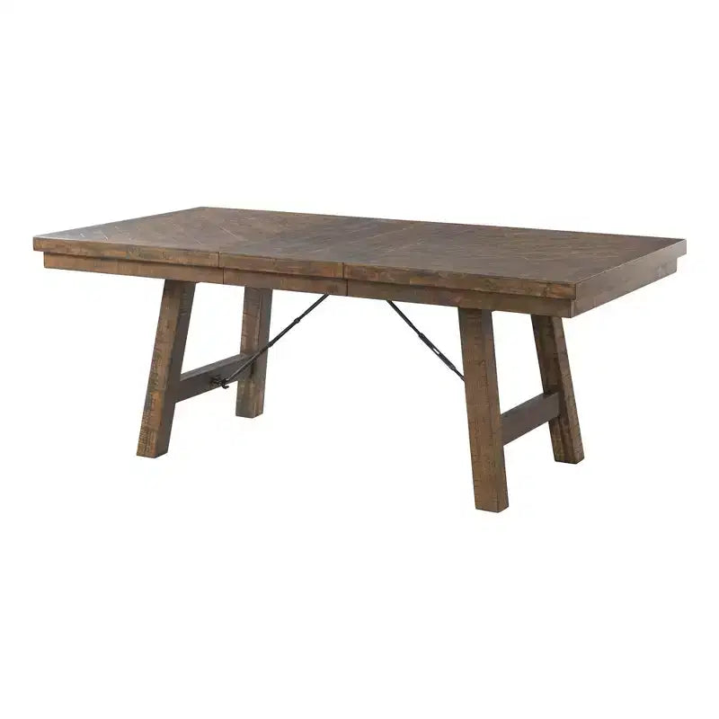 Juego de comedor extensible de 7 piezas Dex y 6 sillas laterales tapizadas en nogal/crema - Picket House Furnishings: Acabado ahumado, patas acampanadas