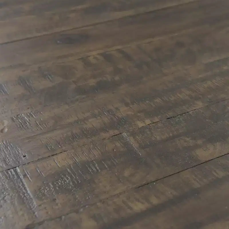 Juego de comedor extensible de 7 piezas Dex y 6 sillas laterales tapizadas en nogal/crema - Picket House Furnishings: Acabado ahumado, patas acampanadas