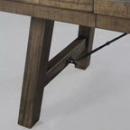 Juego de comedor extensible de 7 piezas Dex y 6 sillas laterales tapizadas en nogal/crema - Picket House Furnishings: Acabado ahumado, patas acampanadas