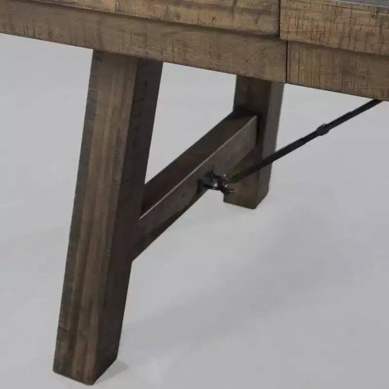 Juego de comedor extensible de 7 piezas Dex y 6 sillas laterales tapizadas en nogal/crema - Picket House Furnishings: Acabado ahumado, patas acampanadas
