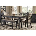 Mesa de comedor rectangular Tyler Creek marrón/negra - Diseño distintivo de Ashley