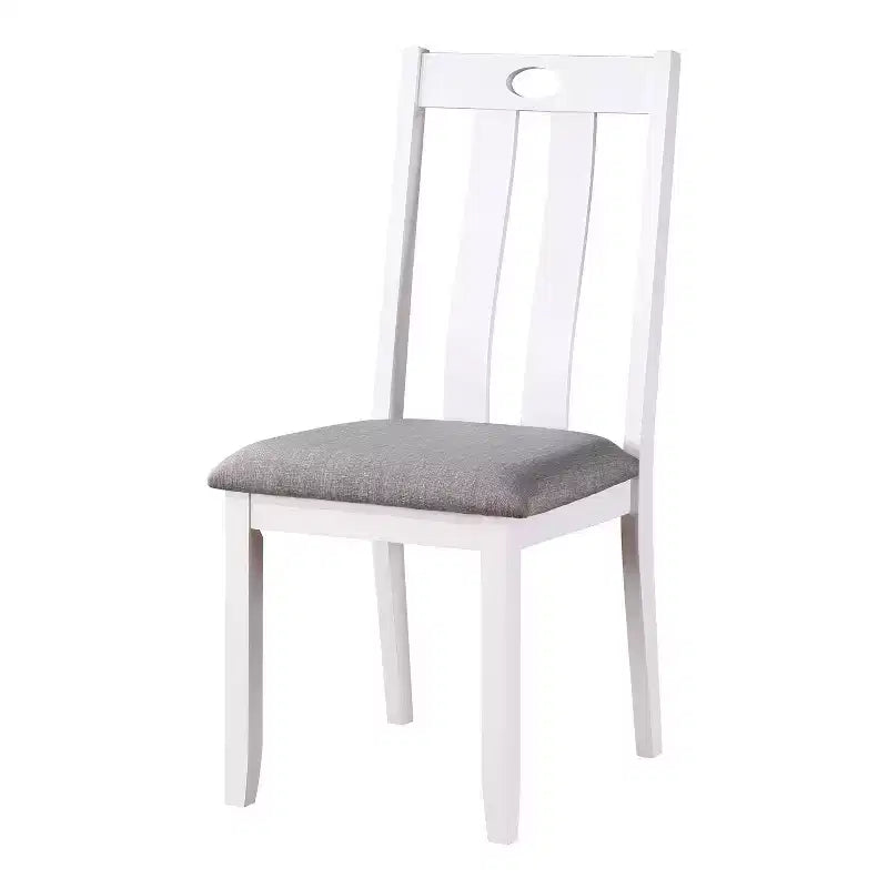 HOGAR: Inside + Out Juego de comedor de 5 piezas Seawhisper de transición blanco/gris: madera maciza, sillas tapizadas, estilo rústico