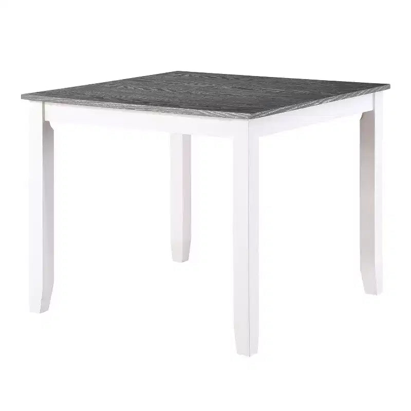 HOGAR: Inside + Out Juego de comedor de 5 piezas Seawhisper de transición blanco/gris: madera maciza, sillas tapizadas, estilo rústico