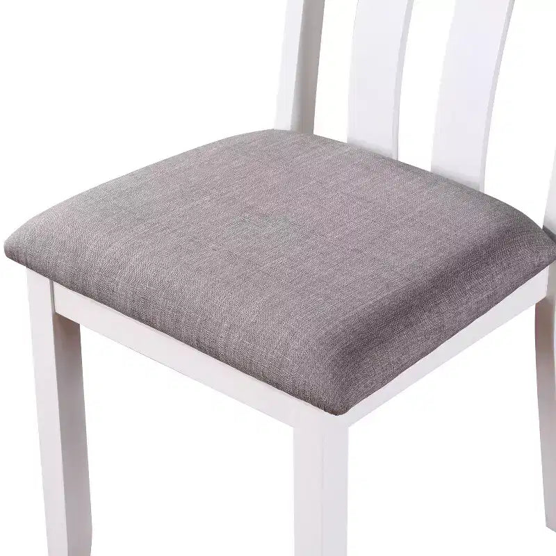 HOGAR: Inside + Out Juego de comedor de 5 piezas Seawhisper de transición blanco/gris: madera maciza, sillas tapizadas, estilo rústico