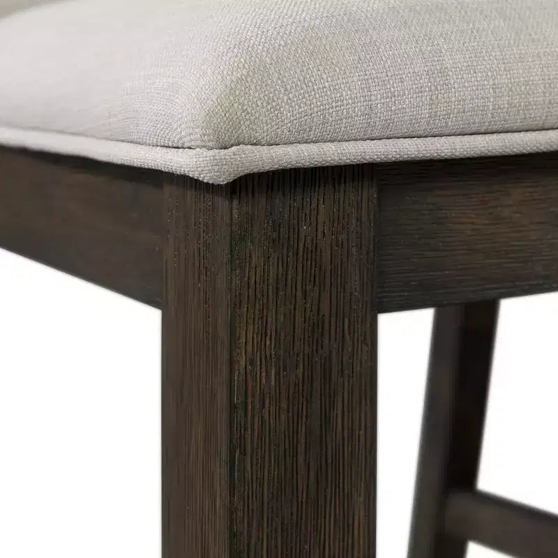 Juego de comedor Jasper extensible de 7 piezas y seis sillas laterales tapizadas nogal tostado - Picket House Furnishings