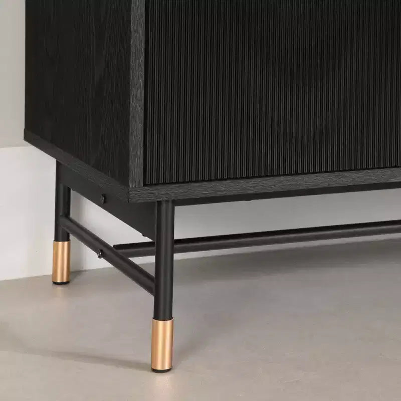 Aparador Arlo de South Shore, roble fresno/oro: aparador moderno con almacenamiento, mueble para recibidor, servidor de bufé