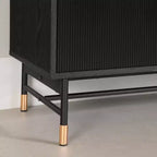 Aparador Arlo de South Shore, roble fresno/oro: aparador moderno con almacenamiento, mueble para recibidor, servidor de bufé
