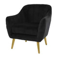 Olivia & May 32" x 30" Contemporary Polyester Accent Chair Black: No-Assembly, Textured Finish, Hardwood Frame