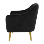 Olivia & May Sillón contemporáneo de poliéster de 32" x 30" en negro: no requiere ensamblaje, acabado texturizado, estructura de madera dura