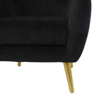 Olivia & May Sillón contemporáneo de poliéster de 32" x 30" en negro: no requiere ensamblaje, acabado texturizado, estructura de madera dura
