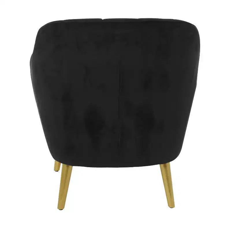 Olivia & May Sillón contemporáneo de poliéster de 32" x 30" en negro: no requiere ensamblaje, acabado texturizado, estructura de madera dura