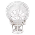 Bali & Pari Ediva Sillón decorativo de ratán natural tipo pavo real, blanco: Tapizado de poliéster, no requiere montaje