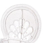 Bali & Pari Ediva Sillón decorativo de ratán natural tipo pavo real, blanco: Tapizado de poliéster, no requiere montaje