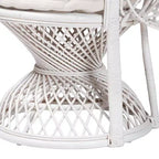 Bali & Pari Ediva Sillón decorativo de ratán natural tipo pavo real, blanco: Tapizado de poliéster, no requiere montaje