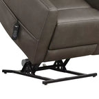HOMES: Inside + Out Sillón reclinable motorizado de polipiel con elevador, calefacción por zonas y sistema patentado de reposacabezas gris