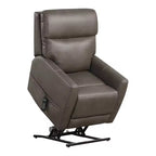 HOMES: Inside + Out Sillón reclinable motorizado de polipiel con elevador, calefacción por zonas y sistema patentado de reposacabezas gris