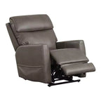 HOMES: Inside + Out Sillón reclinable motorizado de polipiel con elevador, calefacción por zonas y sistema patentado de reposacabezas gris